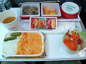 JAL　ホノルル〜成田便の機内食　